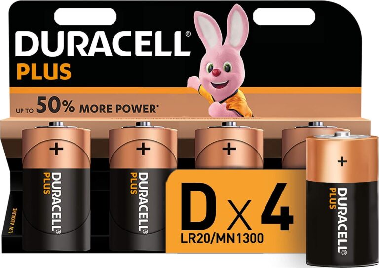 Duracell Plus D 1,5V pilas alcalinas 4 unidades – Oferta Amazon