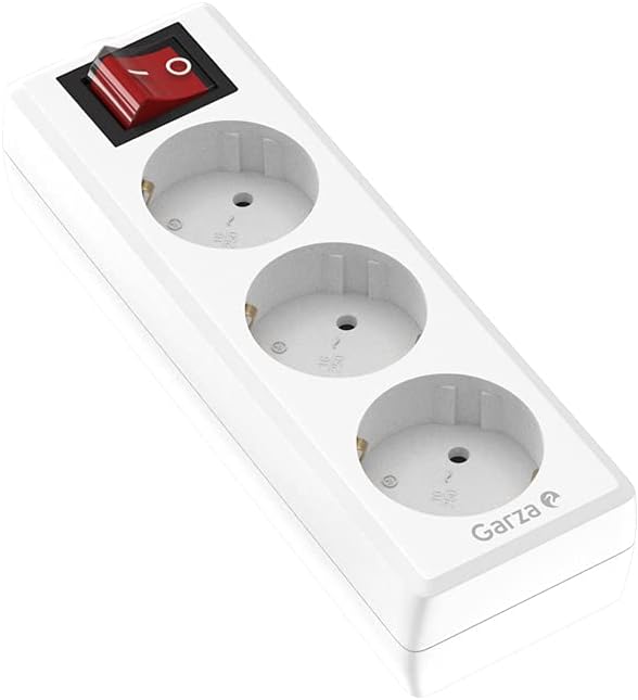 Regleta Garza Power 3 enchufes sin cable con interruptor y protec