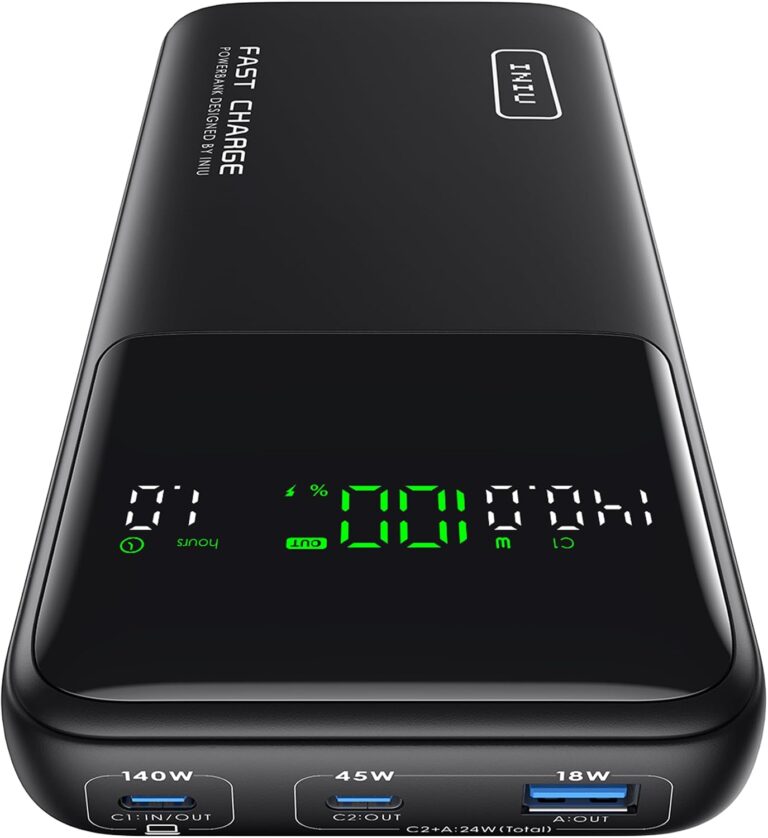 INIU Laptop Power Bank, 27000mAh 140W Carga Rapida, Pantalla LED