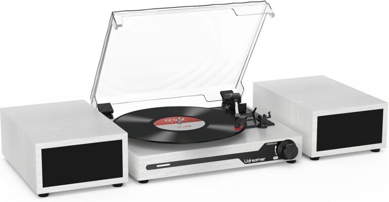 Tocadiscos Udreamer Vintage Blanco con Bluetooth 5.3 – Oferta