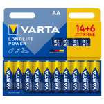 Pilas AA VARTA 20 unidades Longlife Power a 6,10 € -41%