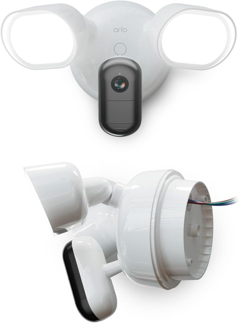 Arlo Floodlight 2K con Cable, Cámara Wi-Fi para Exteriores, 2K HD