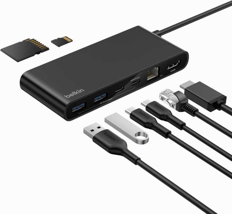 Belkin Connect Hub USB C de 8 Puertos, Adaptador USB C con Vídeo