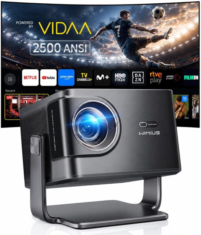 Proyector 4K, 2500 ANSI Ultra Brillante, VIDAA OS Rápido y Fluido